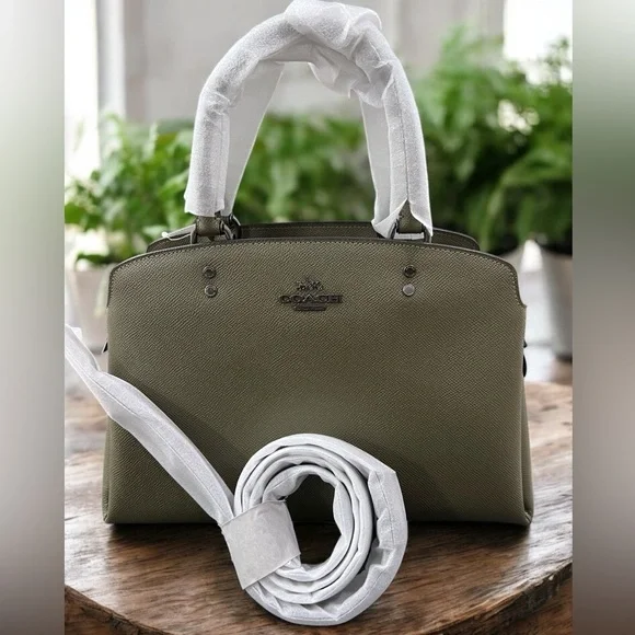 NWT Coach Leather LILLIE Carryall Satchel, Kelp Green $428 - Picture 1 of 10